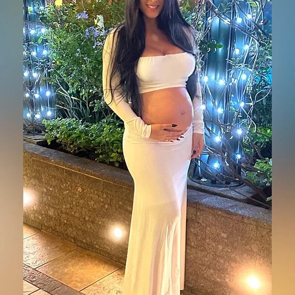 Momy Knows Dresses Momyknows Piece Open Belly Babyshower